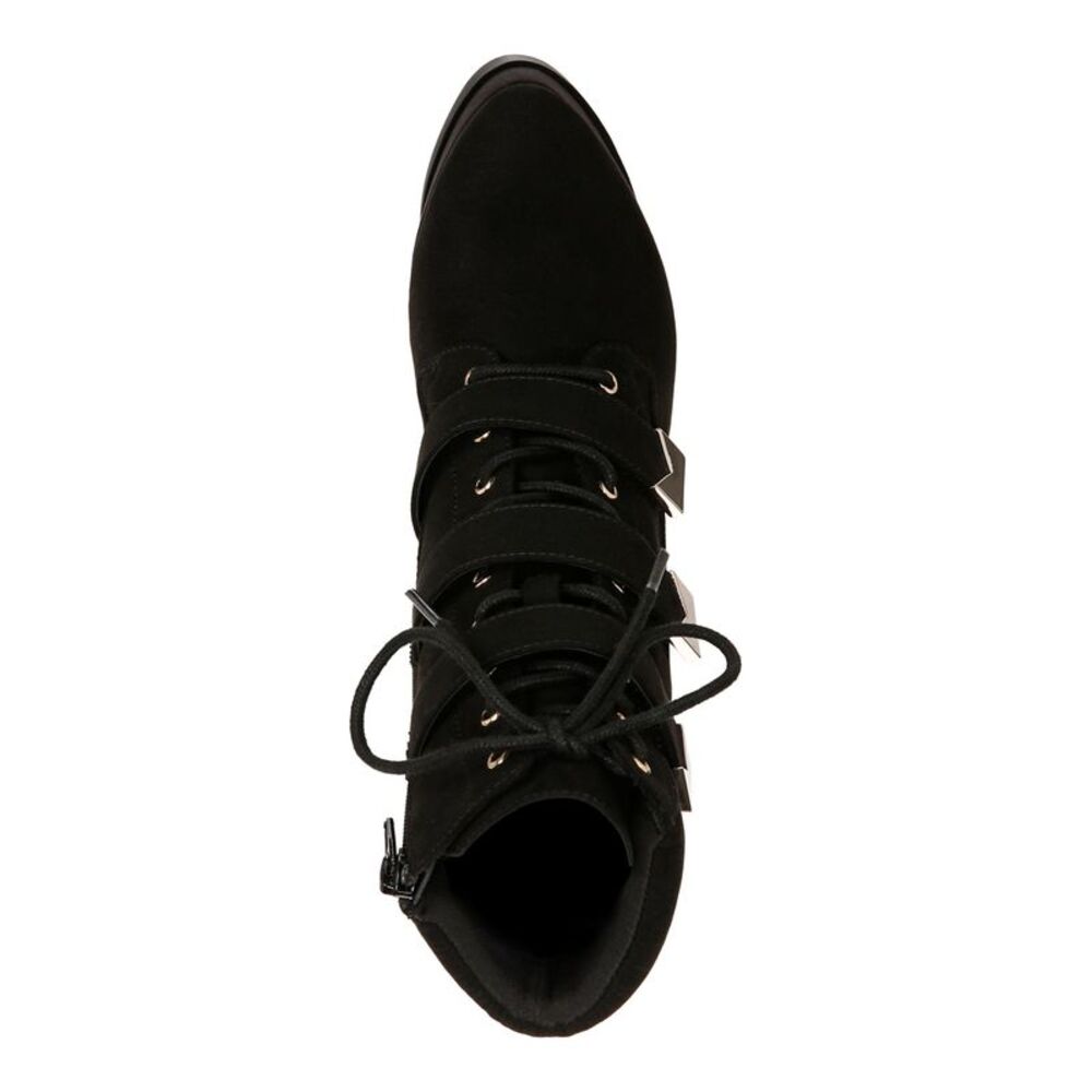 THALIA SODI Womens Black Up Hook And Loop Straps Sasha Stiletto Boots 6.5 M - Picture 3 of 4